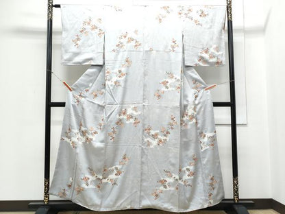 平和屋着物■上質な小紋 絞り 草花文 金彩 正絹 逸品 CABD5402th