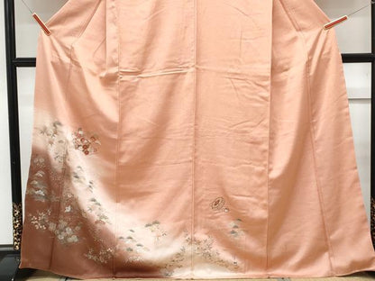 平和屋着物■訪問着 刺繍 地紙文箱花文 暈し染め 金銀彩 正絹 逸品 CABD5405th