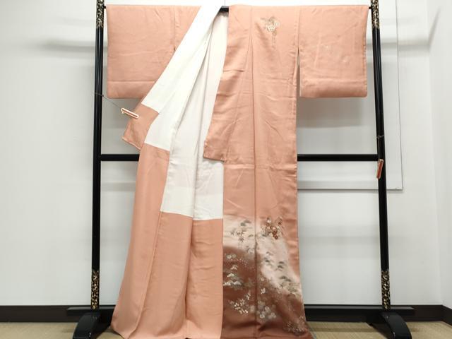 平和屋着物■訪問着 刺繍 地紙文箱花文 暈し染め 金銀彩 正絹 逸品 CABD5405th