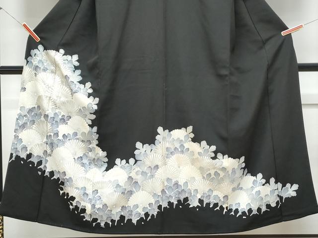 平和屋着物■豪華黒留袖　刺繍　菊青海波　銀彩　正絹　逸品　CABD5420th