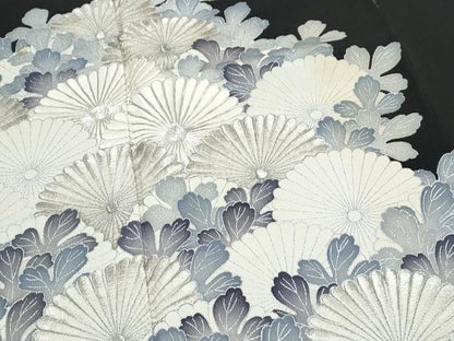 平和屋着物■豪華黒留袖　刺繍　菊青海波　銀彩　正絹　逸品　CABD5420th