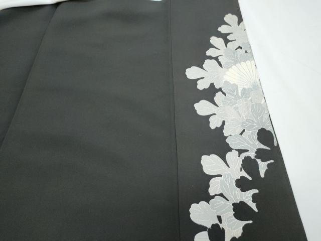 平和屋着物■豪華黒留袖　刺繍　菊青海波　銀彩　正絹　逸品　CABD5420th
