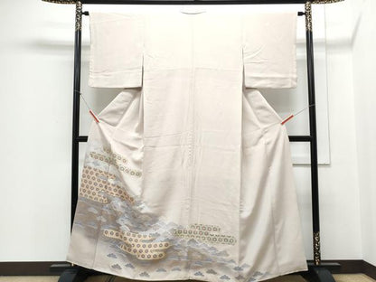 平和屋着物■豪華色留袖　駒刺繍　エ霞松文　暈し染め　金彩　正絹　逸品　CABD5421th