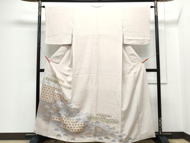 平和屋着物■豪華色留袖　駒刺繍　エ霞松文　暈し染め　金彩　正絹　逸品　CABD5421th