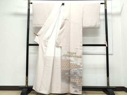 平和屋着物■豪華色留袖　駒刺繍　エ霞松文　暈し染め　金彩　正絹　逸品　CABD5421th