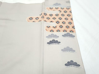 平和屋着物■豪華色留袖　駒刺繍　エ霞松文　暈し染め　金彩　正絹　逸品　CABD5421th