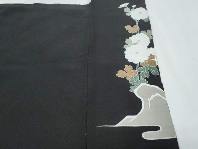 平和屋着物■豪華黒留袖　駒刺繍　風景花文　金彩　正絹　逸品　CABD5422th
