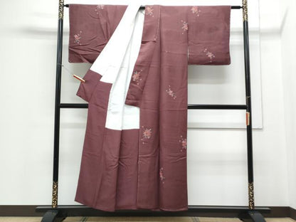 平和屋着物■上質な小紋 草花文 正絹 逸品 CABD5432th