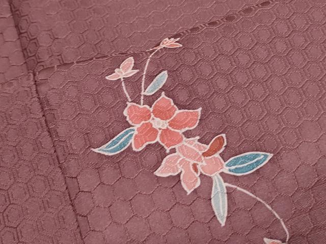 平和屋着物■上質な小紋 草花文 正絹 逸品 CABD5432th