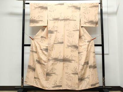 平和屋着物■上質な小紋 手描き 枝花文 暈し染め 金彩 正絹 逸品 CABD5433th