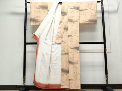 平和屋着物■上質な小紋 手描き 枝花文 暈し染め 金彩 正絹 逸品 CABD5433th