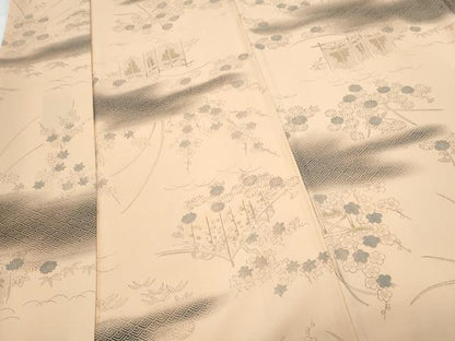 平和屋着物■上質な小紋 手描き 枝花文 暈し染め 金彩 正絹 逸品 CABD5433th