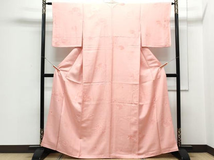 平和屋着物■上質なお召　亀甲花文　正絹　逸品　CABD5444th