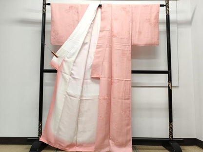 平和屋着物■上質なお召　亀甲花文　正絹　逸品　CABD5444th