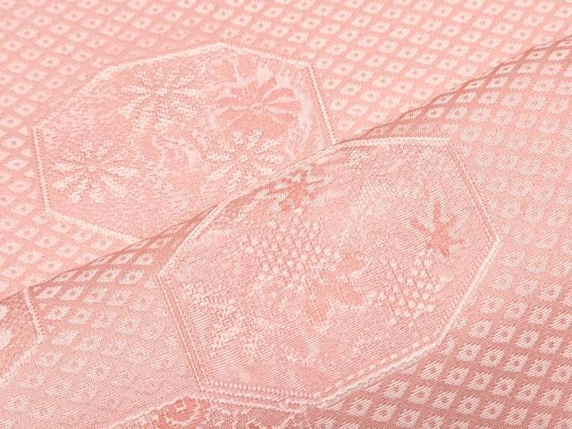 平和屋着物■上質なお召　亀甲花文　正絹　逸品　CABD5444th