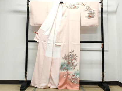 平和屋着物■訪問着 几帳花文 暈し染め 金彩 正絹 逸品 CABD5450th