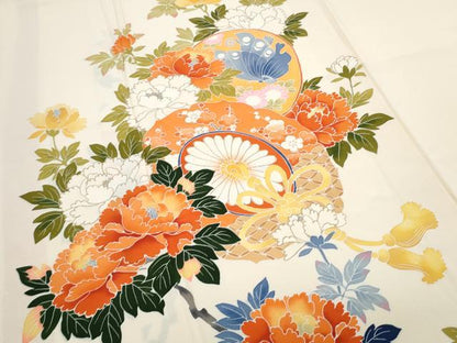 平和屋着物■訪問着 鏡裏花蝶文 金彩 正絹 逸品 CABD5454th