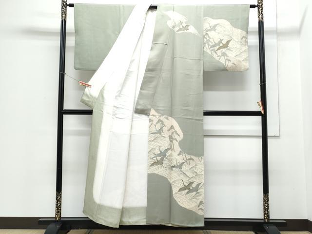 平和屋着物■訪問着 刺繍 道長飛鶴文 金彩 正絹 逸品 CABD5460th