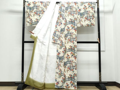 平和屋着物■上質な小紋 籬花文 正絹 逸品 CABD5463th