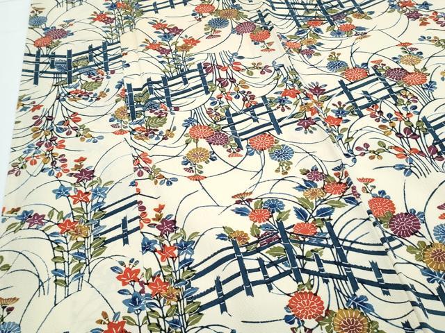 平和屋着物■上質な小紋 籬花文 正絹 逸品 CABD5463th