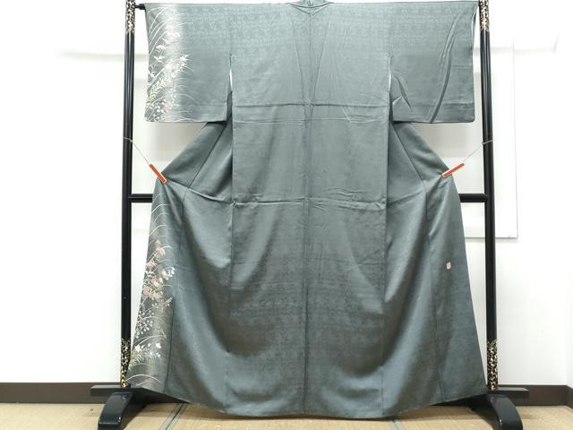 平和屋着物▼訪問着 作家物 草花文 暈し染め 金彩 正絹 逸品 CABD5489th