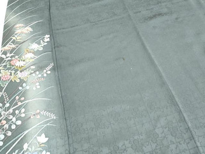 平和屋着物▼訪問着 作家物 草花文 暈し染め 金彩 正絹 逸品 CABD5489th