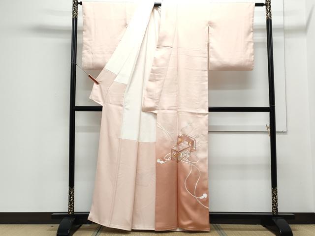 平和屋着物▼中国三大刺繍 相良刺繍 総刺繍 色留訪問着 文箱花文 暈し染め 正絹 逸品 CABD5506th