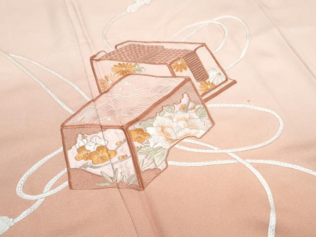 平和屋着物▼中国三大刺繍 相良刺繍 総刺繍 色留訪問着 文箱花文 暈し染め 正絹 逸品 CABD5506th