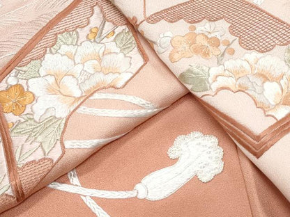 平和屋着物▼中国三大刺繍 相良刺繍 総刺繍 色留訪問着 文箱花文 暈し染め 正絹 逸品 CABD5506th