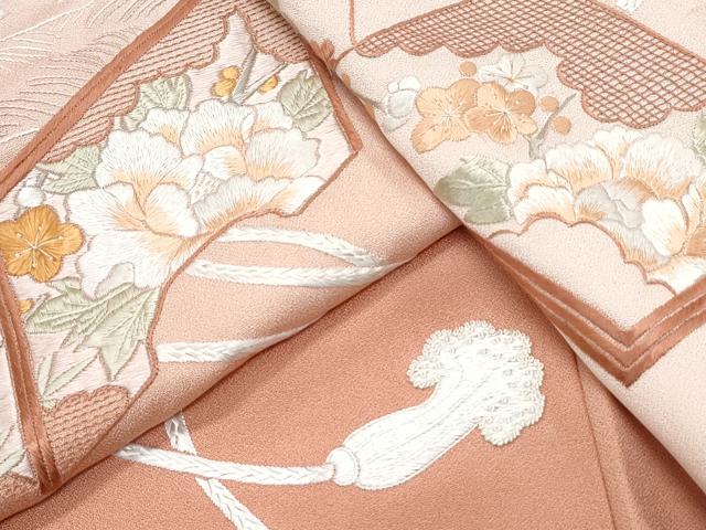 平和屋着物▼中国三大刺繍 相良刺繍 総刺繍 色留訪問着 文箱花文 暈し染め 正絹 逸品 CABD5506th