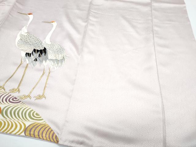 平和屋着物▼色留訪問着 総刺繍 鶴 道長文 金彩 正絹 逸品 CABD5507th
