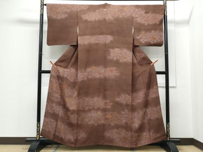 平和屋着物▼訪問着 草花文 暈し染 金彩 正絹 逸品 CABD5522th