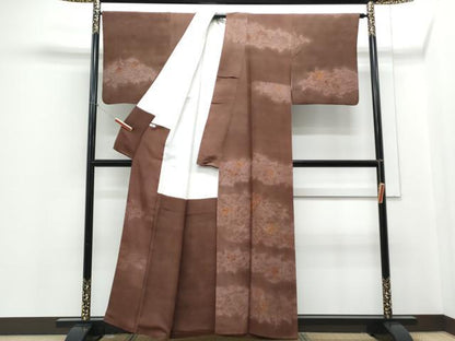 平和屋着物▼訪問着 草花文 暈し染 金彩 正絹 逸品 CABD5522th