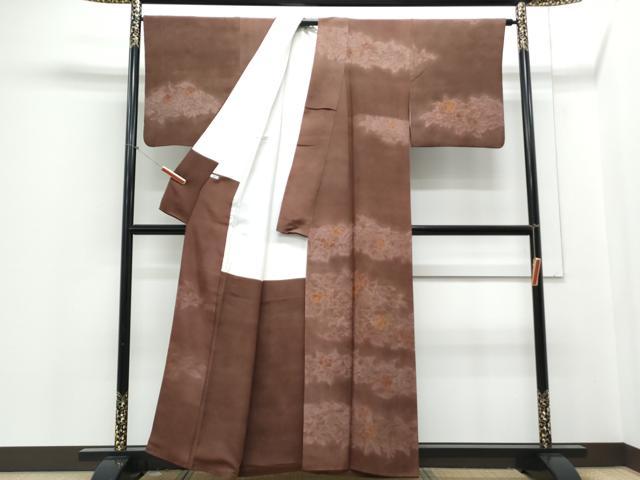 平和屋着物▼訪問着 草花文 暈し染 金彩 正絹 逸品 CABD5522th