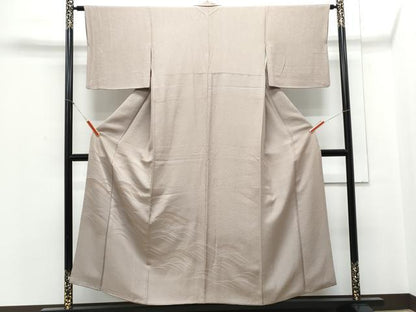 平和屋着物▼訪問着 地紋起こし 立波文 正絹 逸品 CABD5523th
