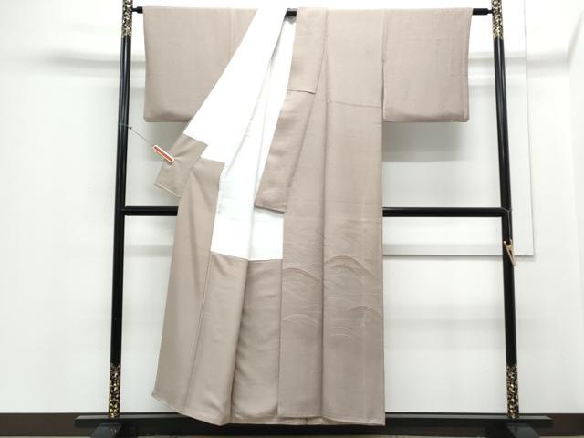 平和屋着物▼訪問着 地紋起こし 立波文 正絹 逸品 CABD5523th