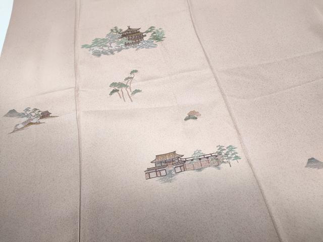 平和屋着物▼訪問着 総刺繍 風景文 暈し染め 金糸 正絹 逸品 CABD5528th