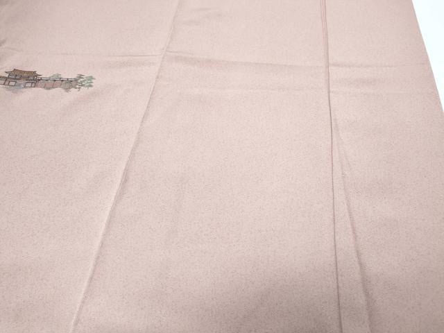 平和屋着物▼訪問着 総刺繍 風景文 暈し染め 金糸 正絹 逸品 CABD5528th
