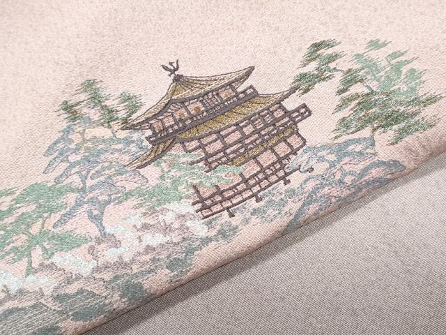 平和屋着物▼訪問着 総刺繍 風景文 暈し染め 金糸 正絹 逸品 CABD5528th