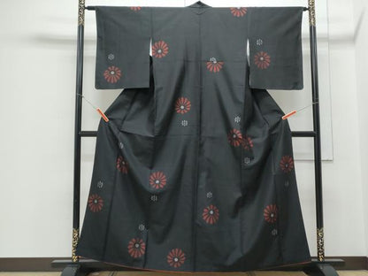 平和屋着物■上質な紬 舞花文 正絹 逸品 CABD5536th