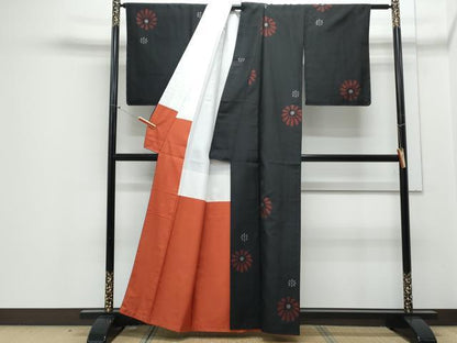平和屋着物■上質な紬 舞花文 正絹 逸品 CABD5536th