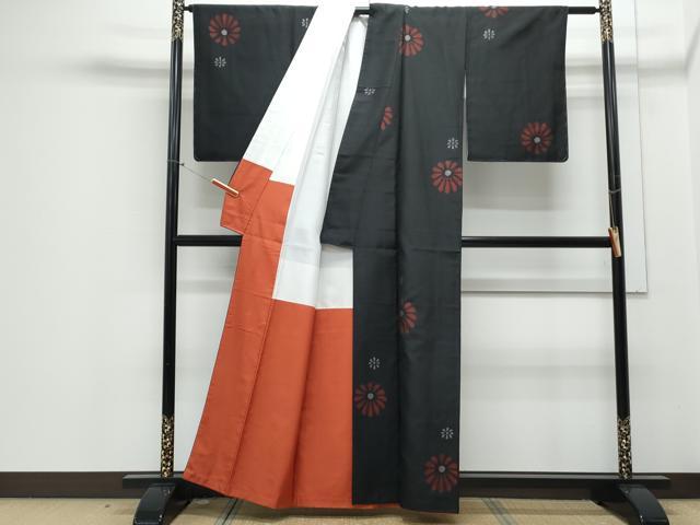 平和屋着物■上質な紬 舞花文 正絹 逸品 CABD5536th
