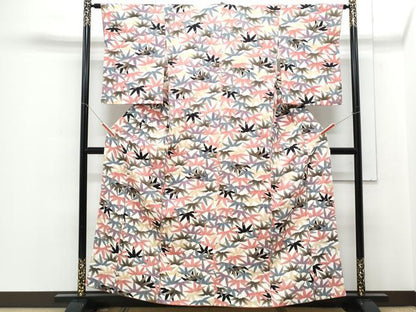 平和屋着物■上質な小紋 笹文 正絹 逸品 CABD5539th