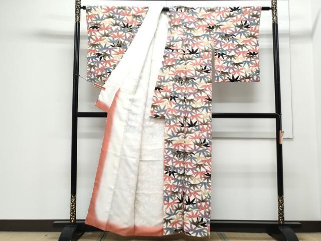平和屋着物■上質な小紋 笹文 正絹 逸品 CABD5539th