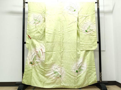 平和屋着物■豪華振袖 駒刺繍 舞蝶文 暈し染め 銀彩 正絹 逸品 CABD5551th