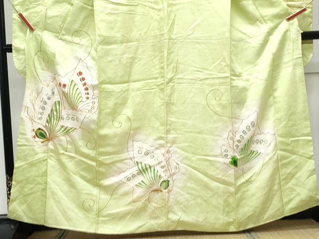 平和屋着物■豪華振袖 駒刺繍 舞蝶文 暈し染め 銀彩 正絹 逸品 CABD5551th