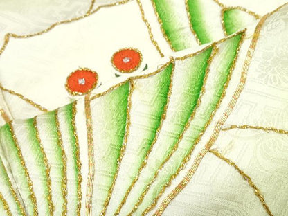 平和屋着物■豪華振袖 駒刺繍 舞蝶文 暈し染め 銀彩 正絹 逸品 CABD5551th