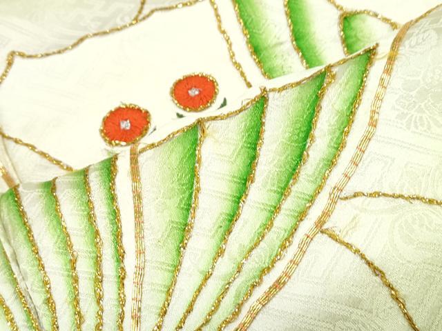 平和屋着物■豪華振袖 駒刺繍 舞蝶文 暈し染め 銀彩 正絹 逸品 CABD5551th