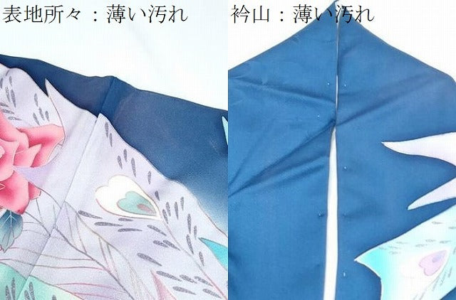 平和屋着物■豪華振袖 薔薇 孔雀 暈し染め 銀彩 正絹 逸品 CABD5552th
