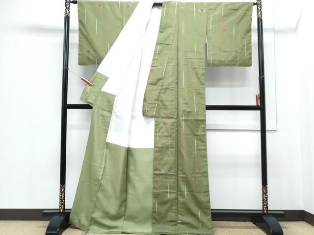 平和屋着物■上質な紬　草花文　正絹　逸品　CABD5565th